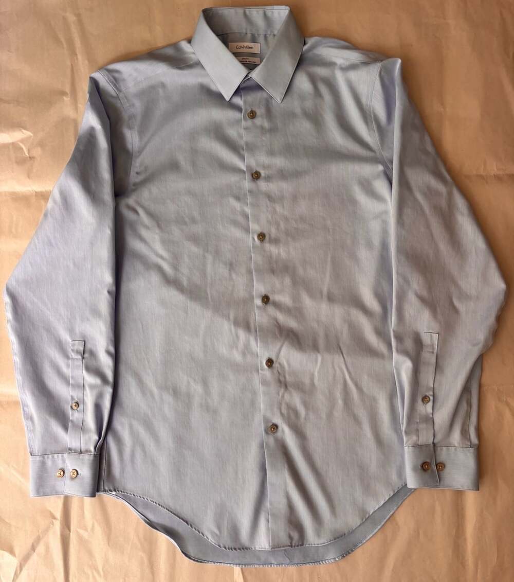 Calvin Klein Slim Fit Performance Non-Iron Light Blue Dress Shirt